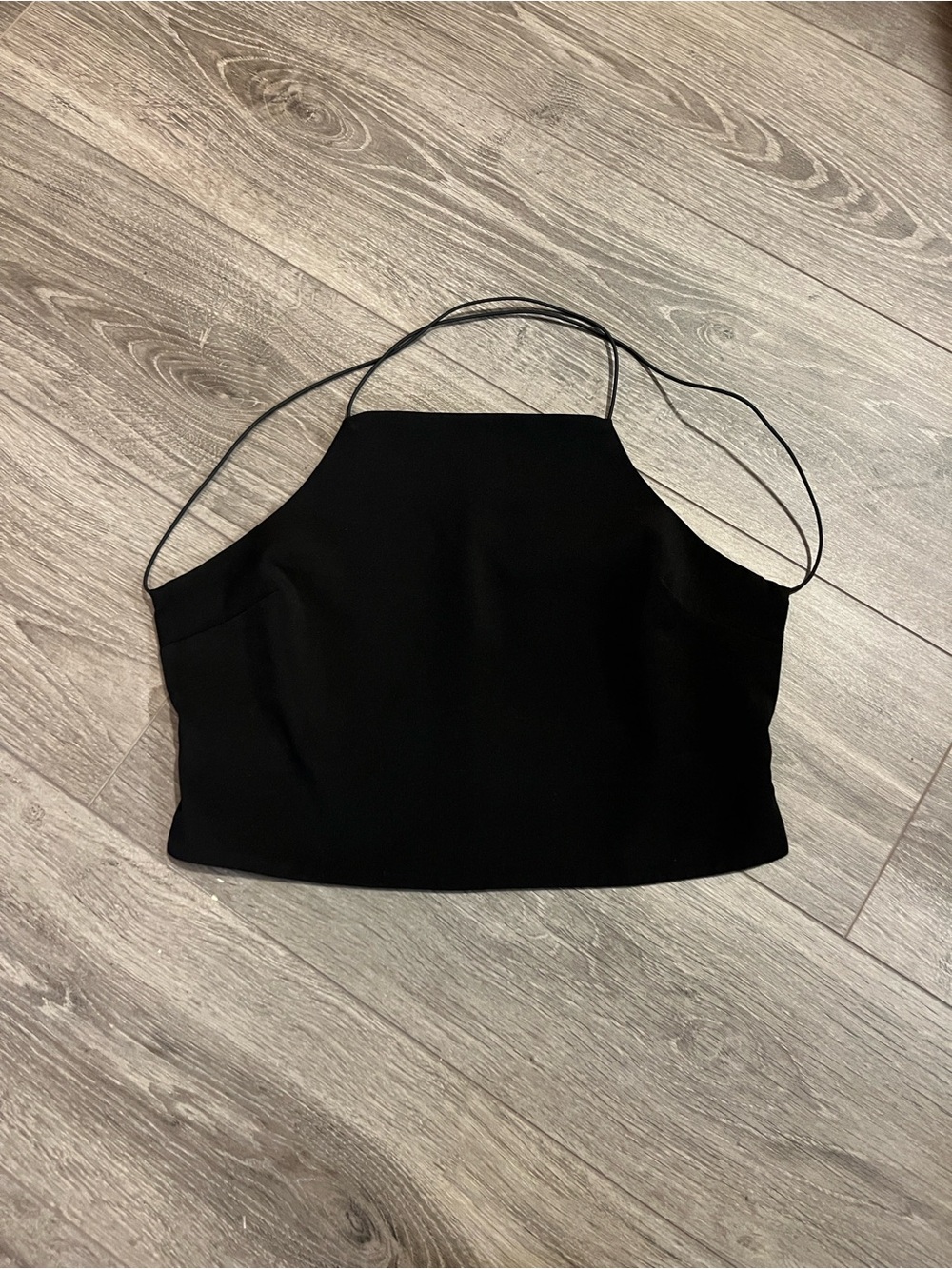 Tobi Black Spaghetti Strap Cropped Tank Top